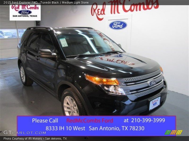 Tuxedo Black / Medium Light Stone 2015 Ford Explorer FWD