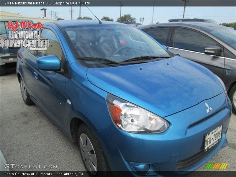 Sapphire Blue / Black 2014 Mitsubishi Mirage DE