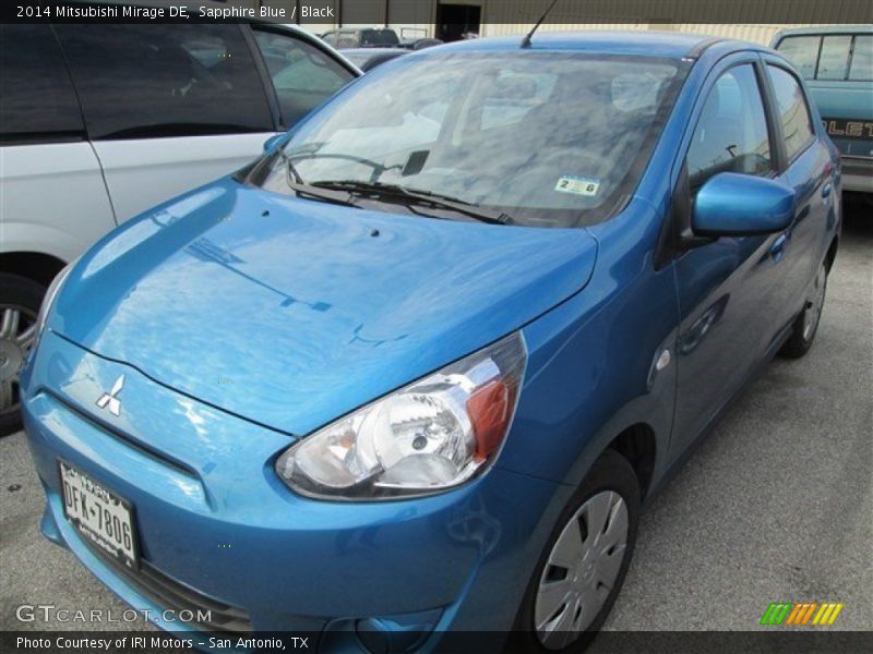 Sapphire Blue / Black 2014 Mitsubishi Mirage DE