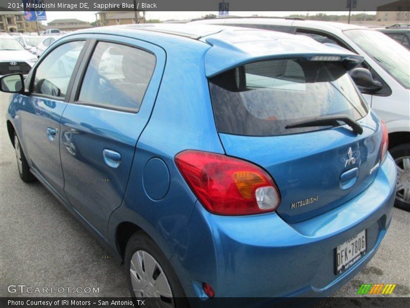 Sapphire Blue / Black 2014 Mitsubishi Mirage DE
