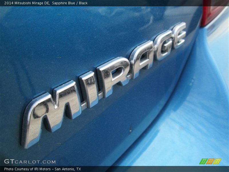Sapphire Blue / Black 2014 Mitsubishi Mirage DE