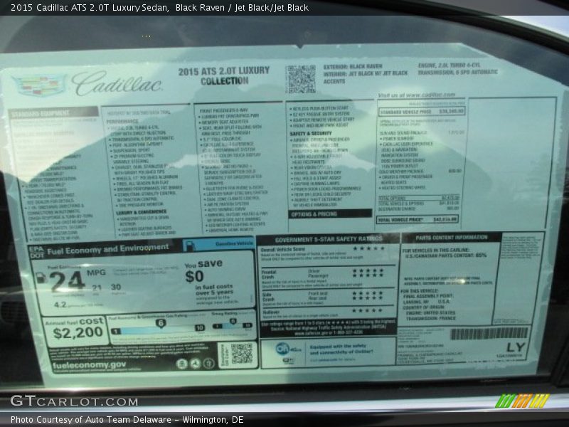  2015 ATS 2.0T Luxury Sedan Window Sticker