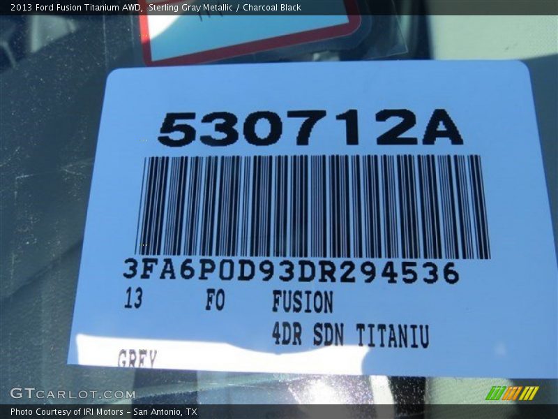 Sterling Gray Metallic / Charcoal Black 2013 Ford Fusion Titanium AWD