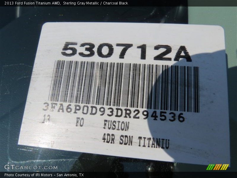 Sterling Gray Metallic / Charcoal Black 2013 Ford Fusion Titanium AWD