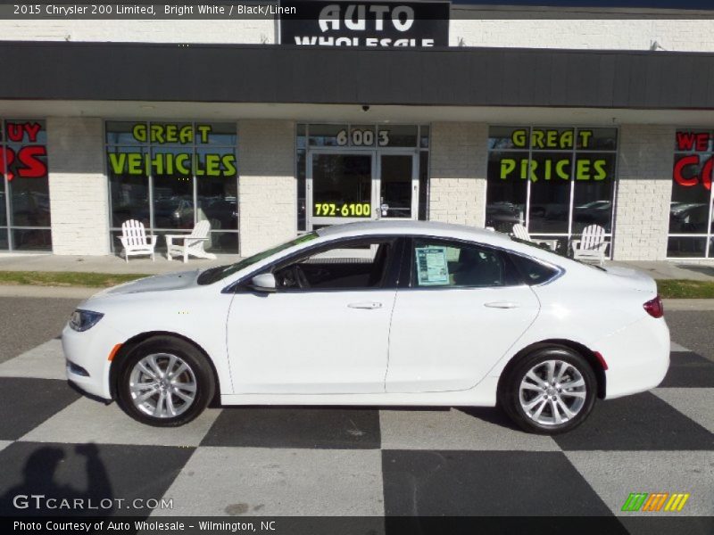 Bright White / Black/Linen 2015 Chrysler 200 Limited
