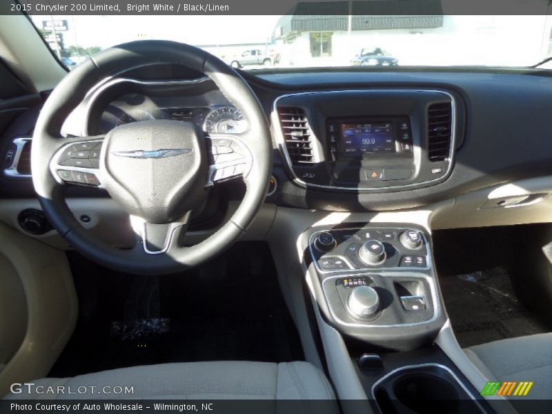 Bright White / Black/Linen 2015 Chrysler 200 Limited