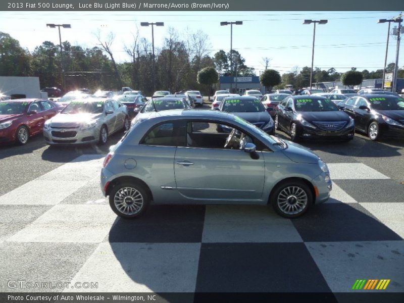 Luce Blu (Light Blue) / Marrone/Avorio (Brown/Ivory) 2013 Fiat 500 Lounge