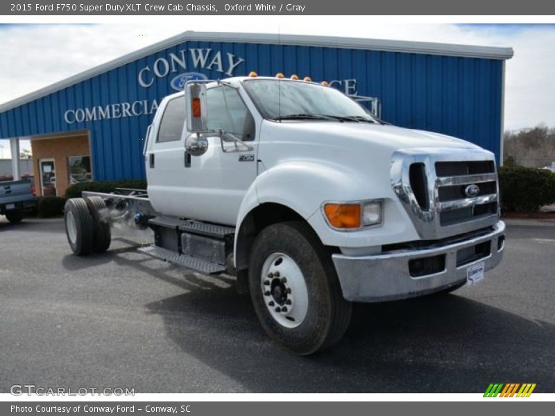 Oxford White / Gray 2015 Ford F750 Super Duty XLT Crew Cab Chassis