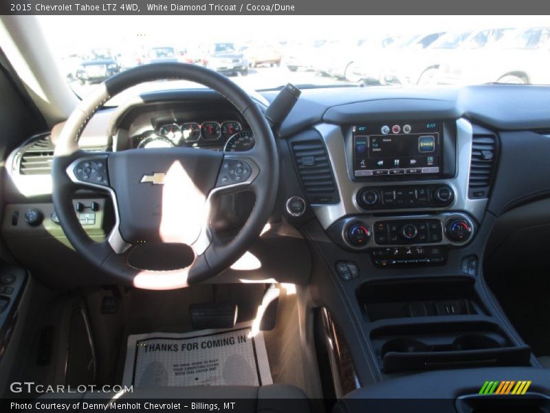 White Diamond Tricoat / Cocoa/Dune 2015 Chevrolet Tahoe LTZ 4WD