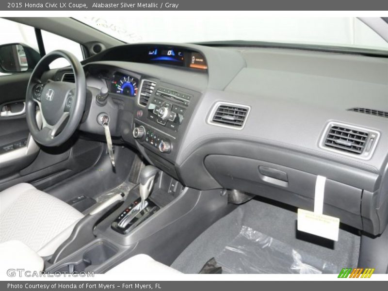 Alabaster Silver Metallic / Gray 2015 Honda Civic LX Coupe