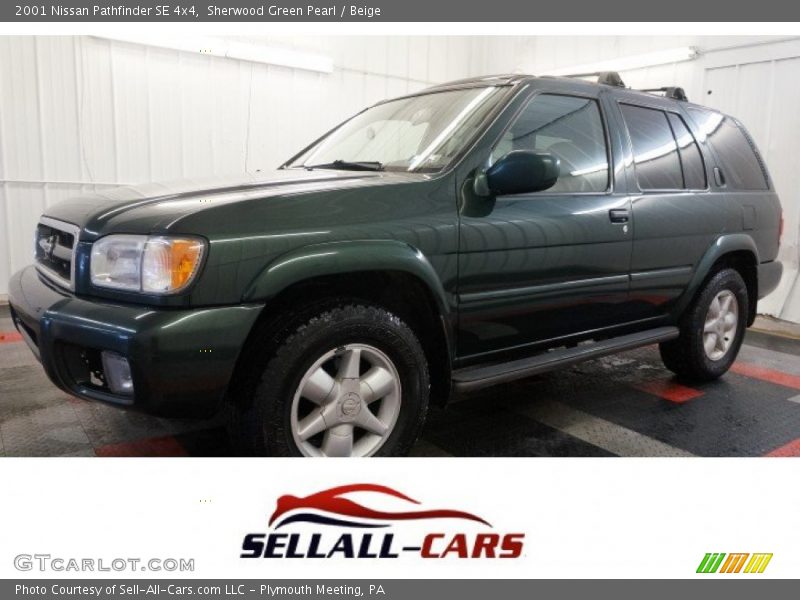 Sherwood Green Pearl / Beige 2001 Nissan Pathfinder SE 4x4