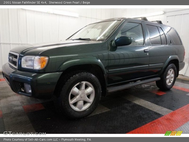 Sherwood Green Pearl / Beige 2001 Nissan Pathfinder SE 4x4