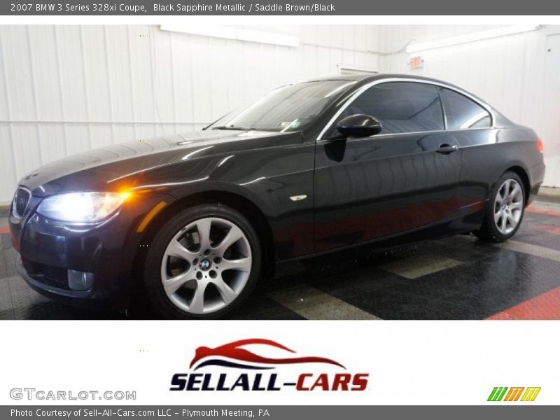 Black Sapphire Metallic / Saddle Brown/Black 2007 BMW 3 Series 328xi Coupe