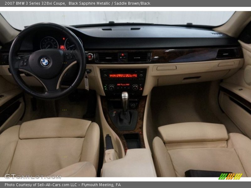 Black Sapphire Metallic / Saddle Brown/Black 2007 BMW 3 Series 328xi Coupe