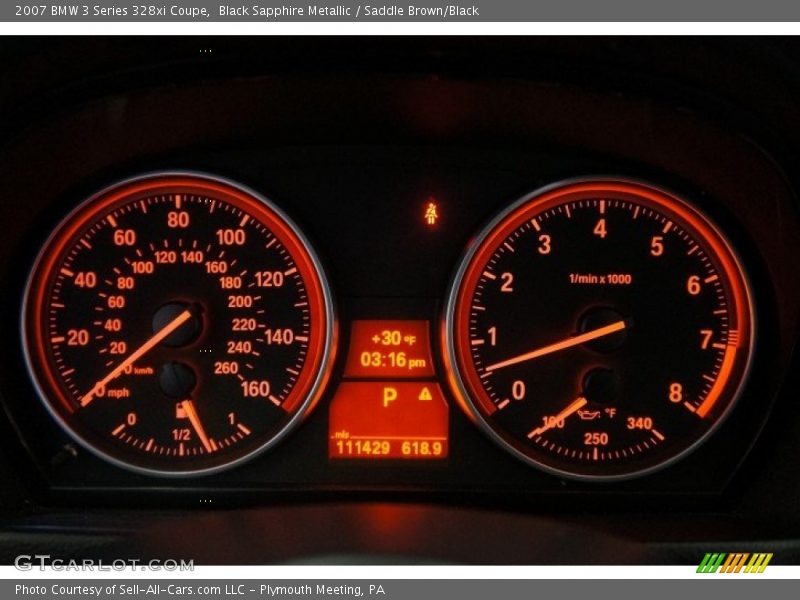Black Sapphire Metallic / Saddle Brown/Black 2007 BMW 3 Series 328xi Coupe