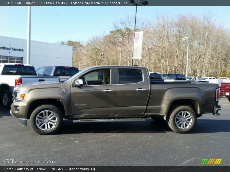 Cyber Gray Metallic / Cocoa/Dune 2015 GMC Canyon SLT Crew Cab 4x4