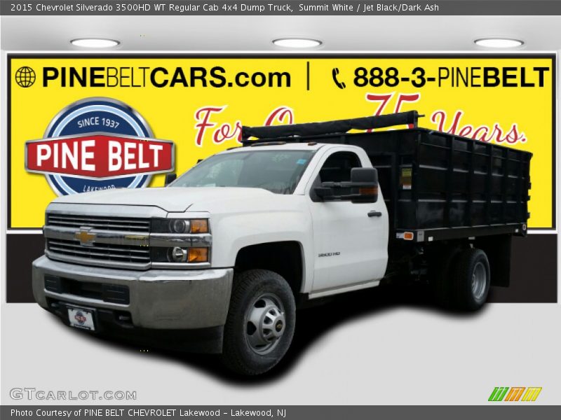 Summit White / Jet Black/Dark Ash 2015 Chevrolet Silverado 3500HD WT Regular Cab 4x4 Dump Truck