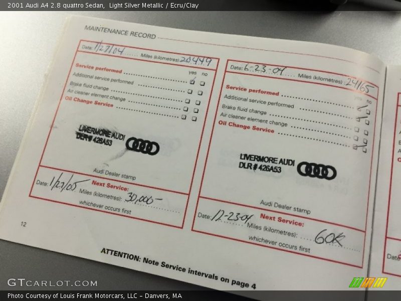 Light Silver Metallic / Ecru/Clay 2001 Audi A4 2.8 quattro Sedan