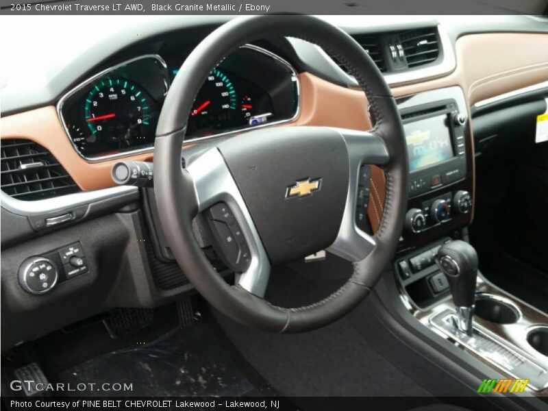 Black Granite Metallic / Ebony 2015 Chevrolet Traverse LT AWD
