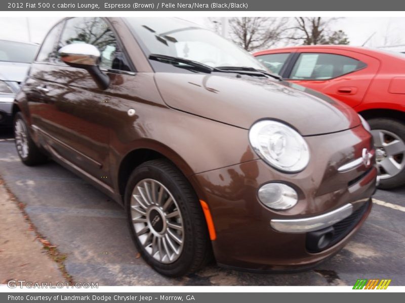 Espresso (Brown) / Pelle Nera/Nera (Black/Black) 2012 Fiat 500 c cabrio Lounge