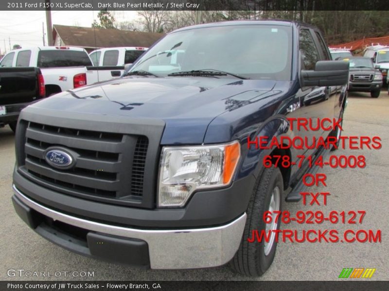 Dark Blue Pearl Metallic / Steel Gray 2011 Ford F150 XL SuperCab