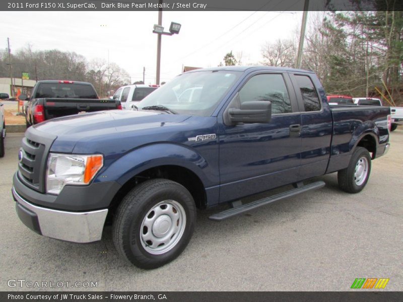 Dark Blue Pearl Metallic / Steel Gray 2011 Ford F150 XL SuperCab
