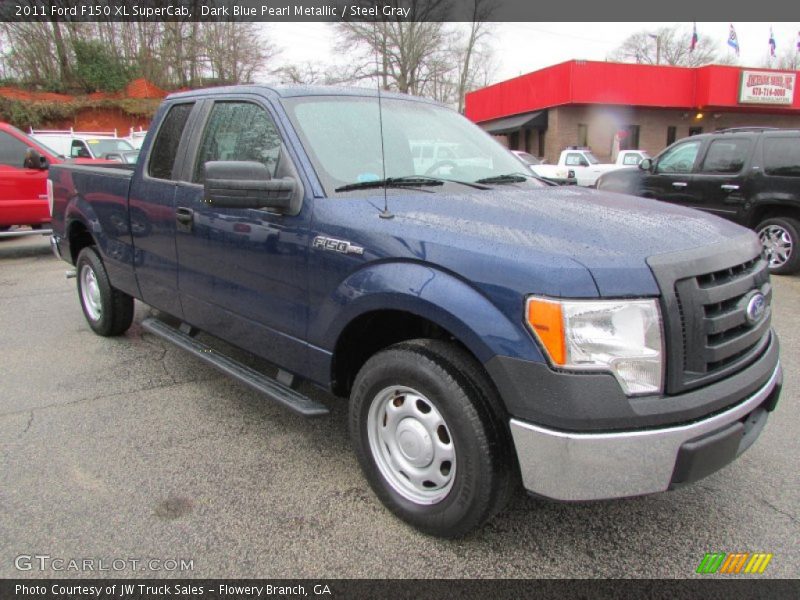 Dark Blue Pearl Metallic / Steel Gray 2011 Ford F150 XL SuperCab