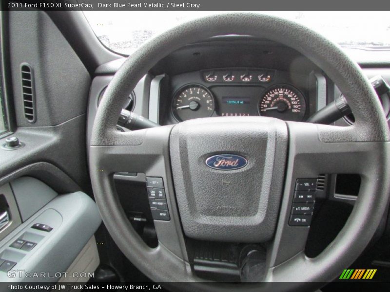 Dark Blue Pearl Metallic / Steel Gray 2011 Ford F150 XL SuperCab