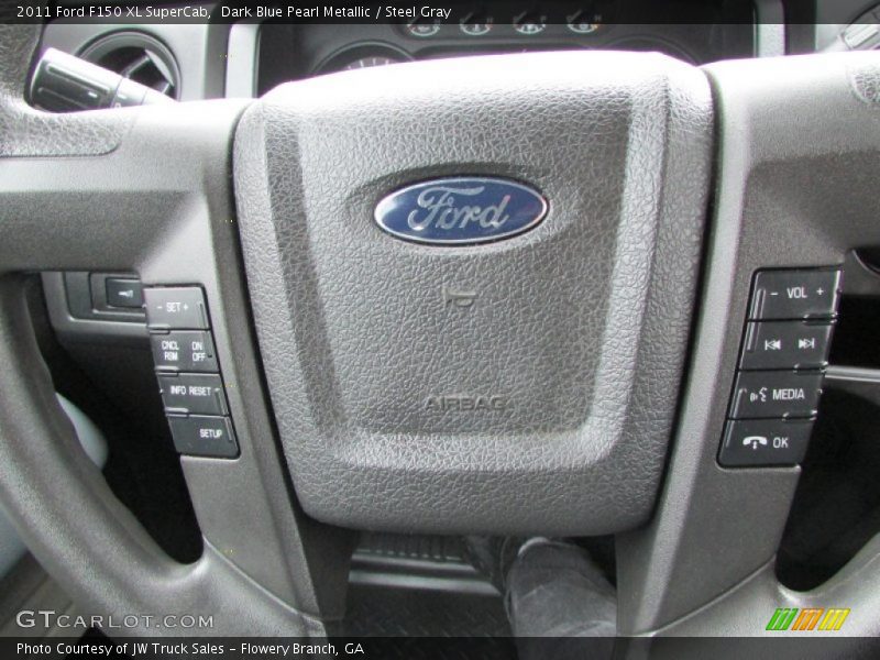 Dark Blue Pearl Metallic / Steel Gray 2011 Ford F150 XL SuperCab