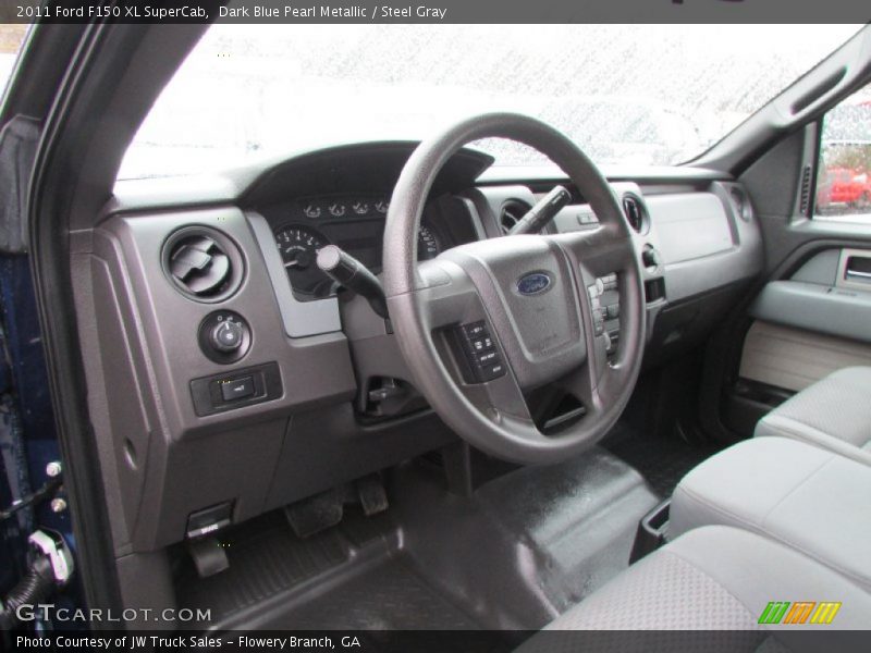 Dark Blue Pearl Metallic / Steel Gray 2011 Ford F150 XL SuperCab