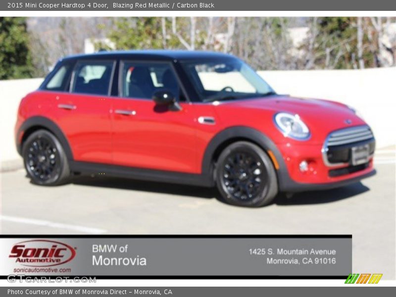 Blazing Red Metallic / Carbon Black 2015 Mini Cooper Hardtop 4 Door