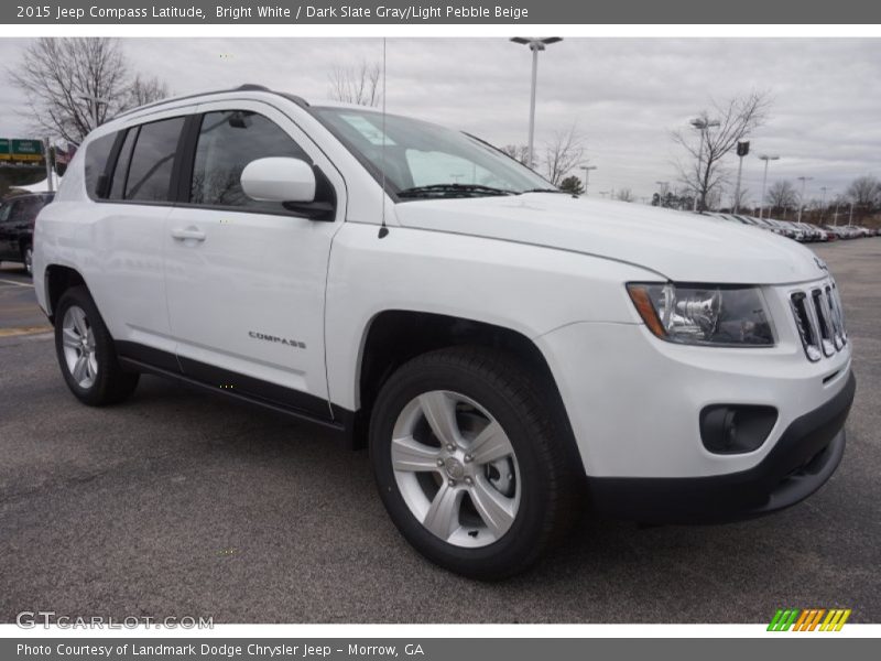 Bright White / Dark Slate Gray/Light Pebble Beige 2015 Jeep Compass Latitude