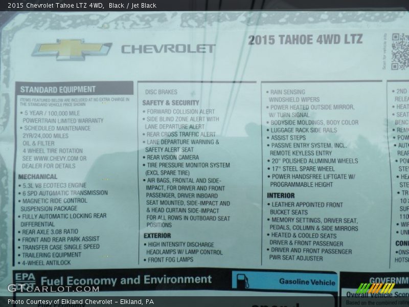 Black / Jet Black 2015 Chevrolet Tahoe LTZ 4WD