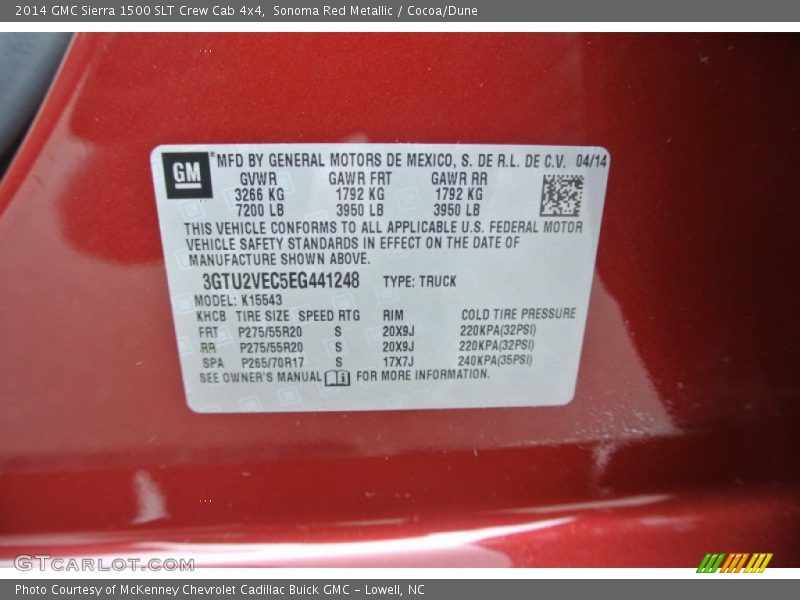 Sonoma Red Metallic / Cocoa/Dune 2014 GMC Sierra 1500 SLT Crew Cab 4x4