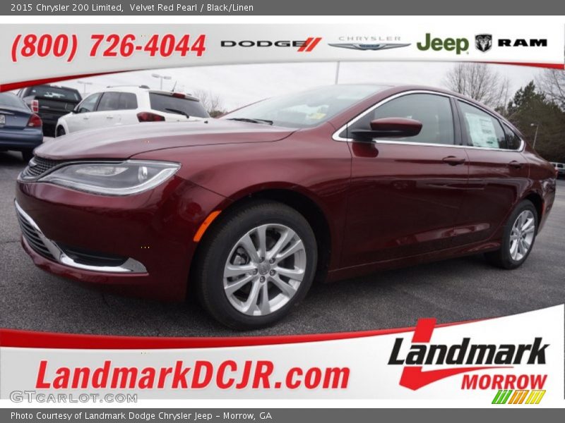 Velvet Red Pearl / Black/Linen 2015 Chrysler 200 Limited