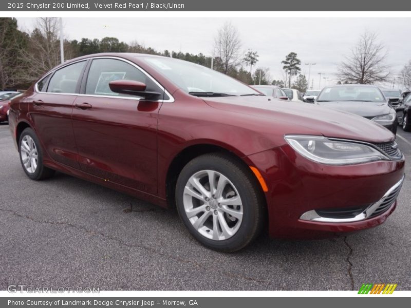 Velvet Red Pearl / Black/Linen 2015 Chrysler 200 Limited