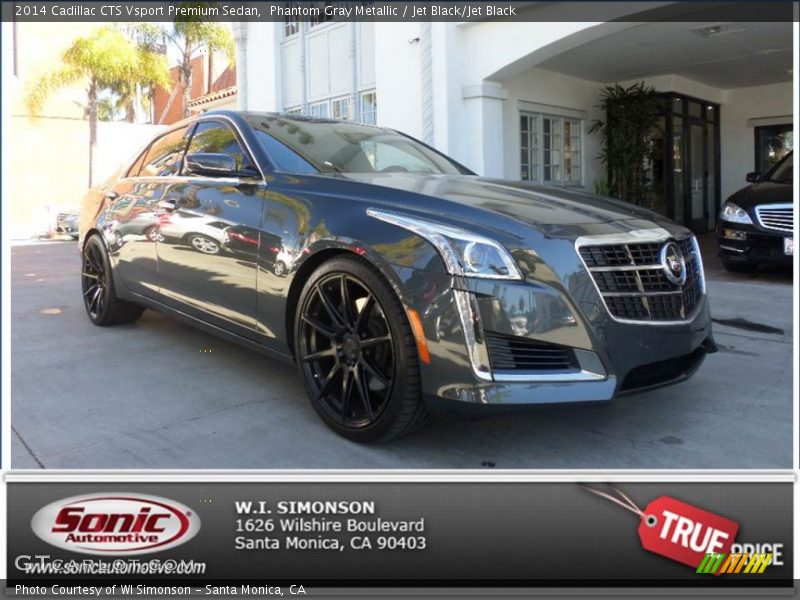 Phantom Gray Metallic / Jet Black/Jet Black 2014 Cadillac CTS Vsport Premium Sedan
