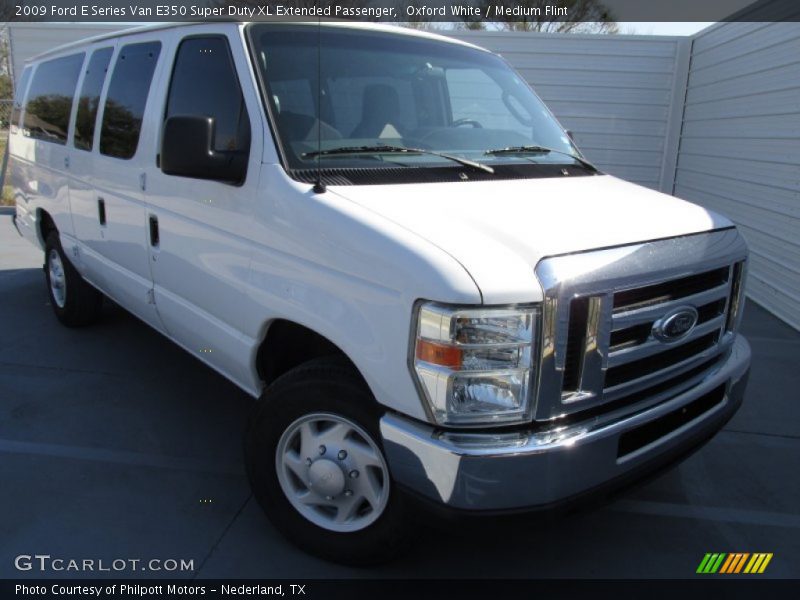 Oxford White / Medium Flint 2009 Ford E Series Van E350 Super Duty XL Extended Passenger