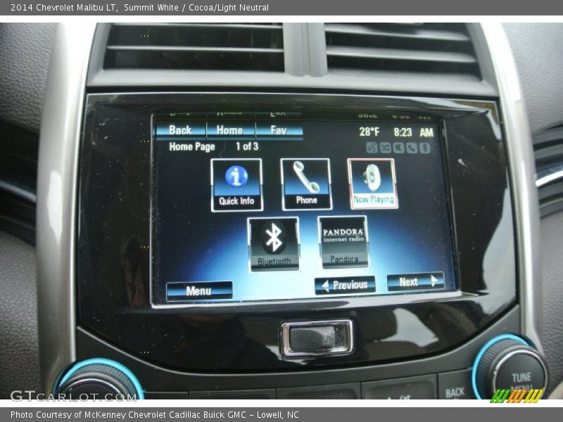 Summit White / Cocoa/Light Neutral 2014 Chevrolet Malibu LT
