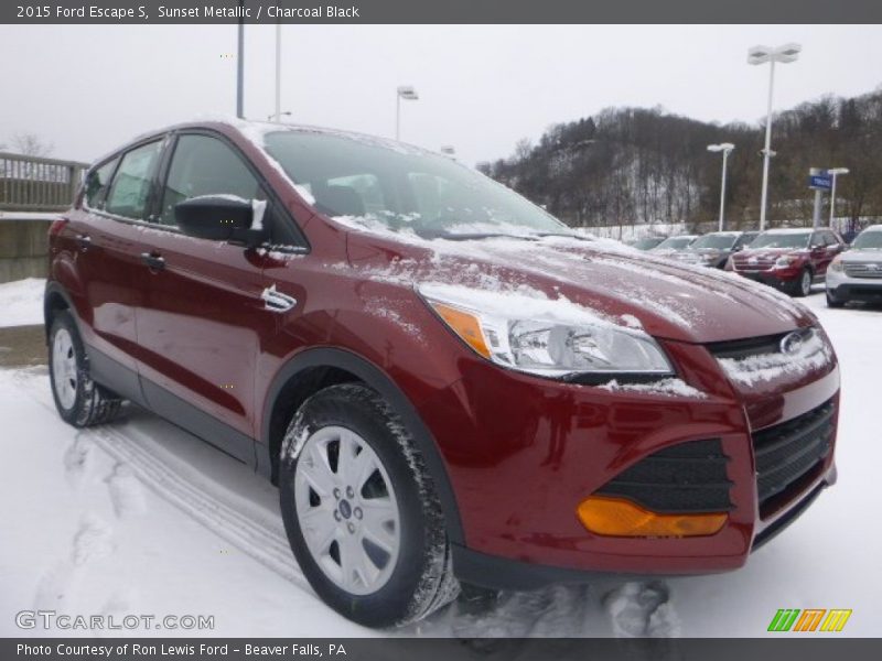 Sunset Metallic / Charcoal Black 2015 Ford Escape S