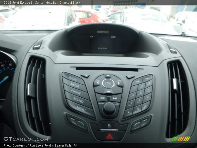 Sunset Metallic / Charcoal Black 2015 Ford Escape S