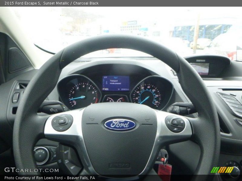 Sunset Metallic / Charcoal Black 2015 Ford Escape S