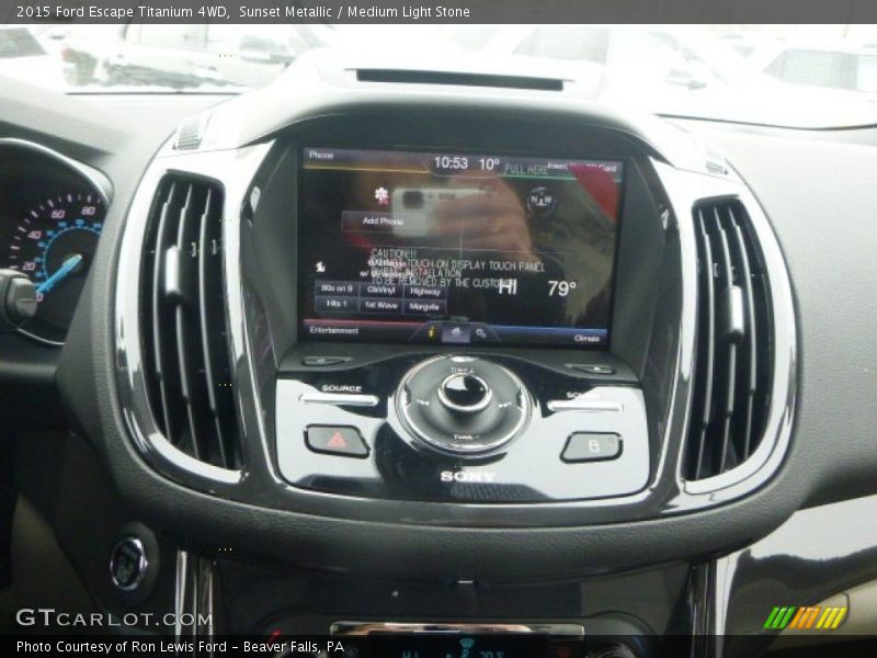 Sunset Metallic / Medium Light Stone 2015 Ford Escape Titanium 4WD
