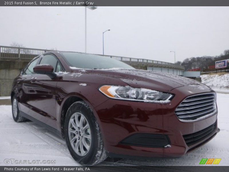 Bronze Fire Metallic / Earth Gray 2015 Ford Fusion S