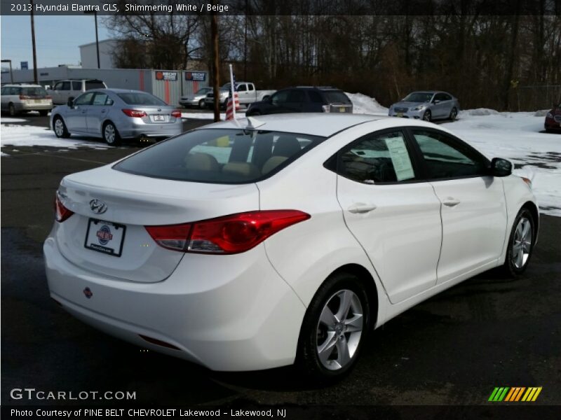 Shimmering White / Beige 2013 Hyundai Elantra GLS