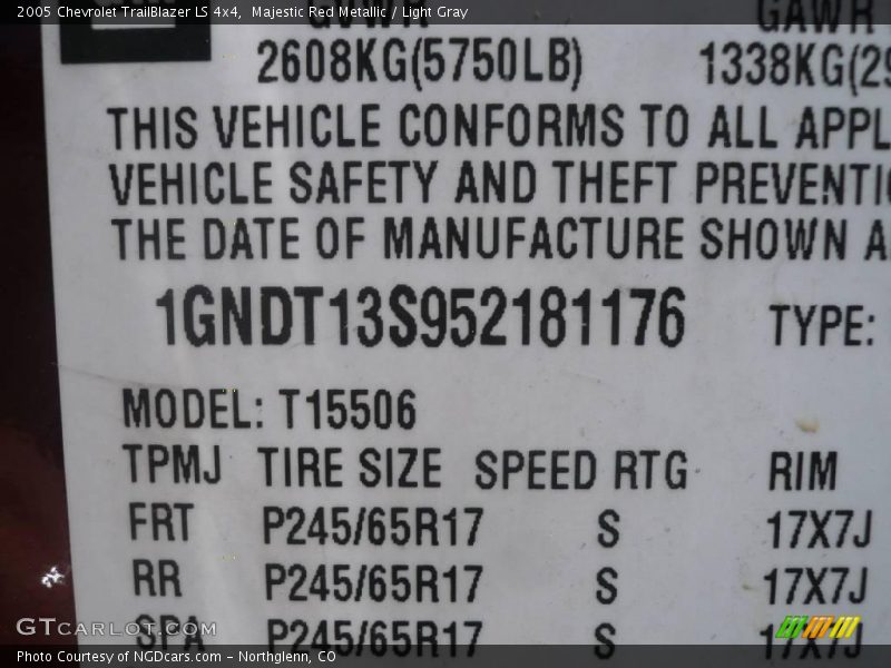 Majestic Red Metallic / Light Gray 2005 Chevrolet TrailBlazer LS 4x4