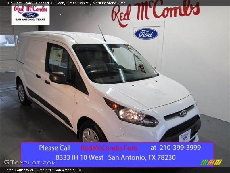 Frozen White / Medium Stone Cloth 2015 Ford Transit Connect XLT Van