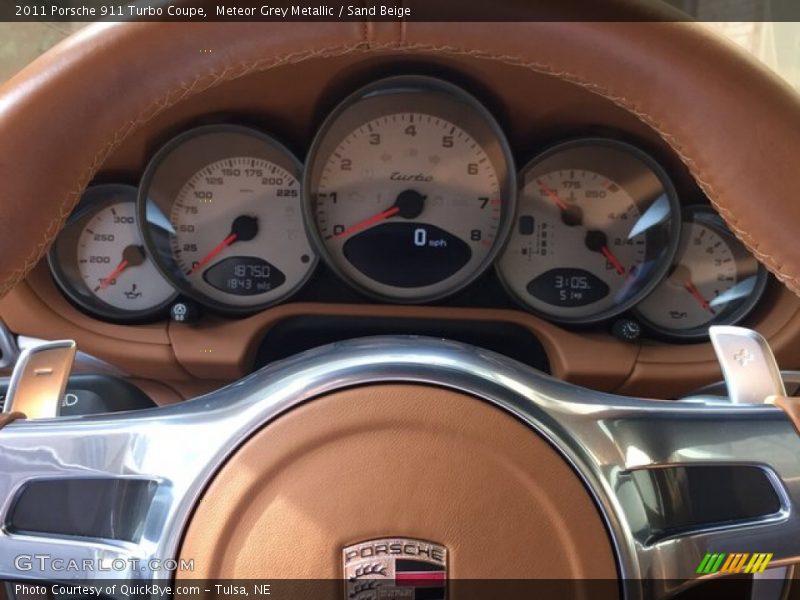 Meteor Grey Metallic / Sand Beige 2011 Porsche 911 Turbo Coupe