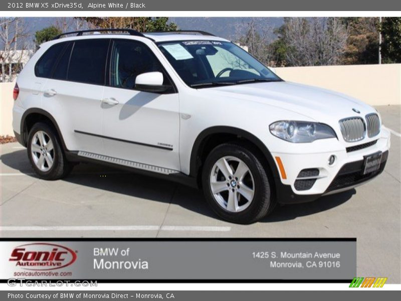 Alpine White / Black 2012 BMW X5 xDrive35d