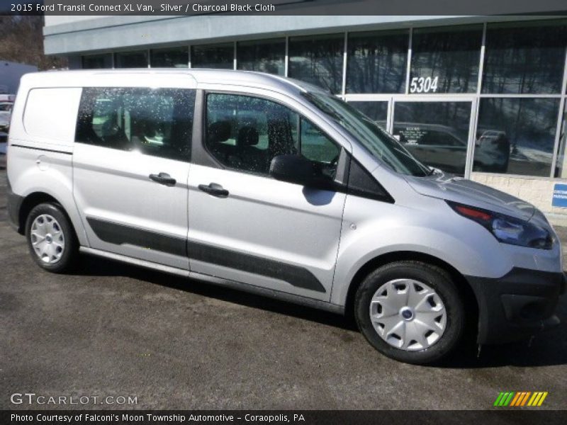 Silver / Charcoal Black Cloth 2015 Ford Transit Connect XL Van